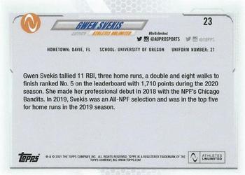 2021 Topps On-Demand Set #8: Athletes Unlimited Softball #23 Gwen Svekis Back